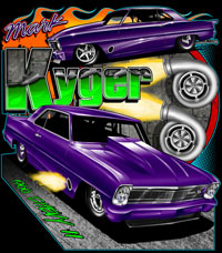 Mark Kyger Turbo Outlaw 10.5 Chevy II Drag Racing T Shirts
