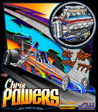 NEW!! Chris Powers Top Dragster Drag Racing Custom T Shirts