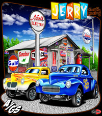 NEW!! Jerry North A/Gas Nostalgia Drag Racing T Shirts