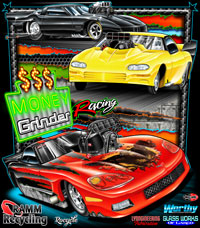 NEW!! Money Grinder Custom Design Drag Racing T Shirts