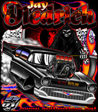 Jay Diedrich Supercharged 57 Chevy Pro Mod Drag Racing T Shirts