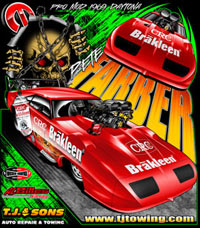 NEW !! Returning Customer Pete Farber CRC Brakleen NHRA Pro Modified  Drag Racing T Shirts