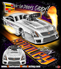 NEW !! John Stanley / Stanley & Weiss Racing's Brand New 2014 Cadillac CTS-V PDRA Pro Extreme Pro Modified Drag Racing T Shirts