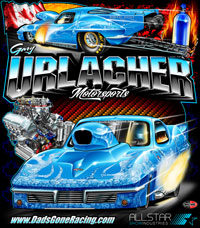 NEW !! Gary Urlacher Pro Nitrous Corvette Pro Modified Drag Racing T Shirts 