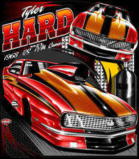 NEW!! Tyler Hard Hard Attack Racing Top Sportsman - Pro Modified Camaro Drag Racing T Shirts