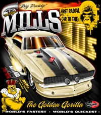 NEW!! Dewayne Mills Golden Gorilla First To The Fours Outlaw Drag Radial Drag Racing T Shirts
