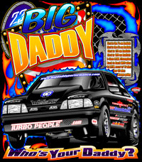 Big Daddy Outlaw Drag Radial Mustang Racing T Shirt
