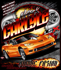 NEW!! Mark Carlyle LXS Shootout Corvette Drag Racing T Shirts
