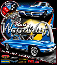NEW !! Mark Woodruff Outlaw Drag Radial Corvette Racing T Shirts