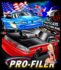 NEW !! Profiler Cylinder Heads All American Racing T Shirts