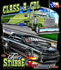 NEW !! Tyler Stubbe X275 Drag Radial Drag Racing T Shirts