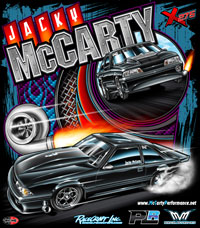 NEW !! Jacky McCarty Outlaw 275 Drag Radial Mustang Drag Racing T Shirts