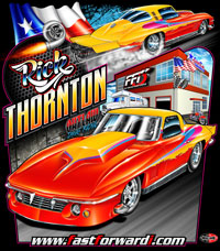 NEW !! Rick Thornton Outlaw Drag Radial Corvette Drag Racing T Shirts