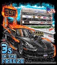 NEW!! Tyler Crossone Three's In The Freeze Outlaw Street Car Reunion Event Drag Racing T Shirts