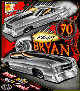 Randy Bryan | ADRL Pro Extreme 70 Chevelle Twin Turbo Pro Mod Drag Racing Shirts