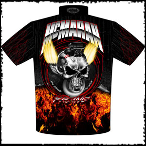 Wicked Grafixx Customer Art Mcmahan ADRL Pro Modified Dye Sublimation Racing Crew Shirts Back View