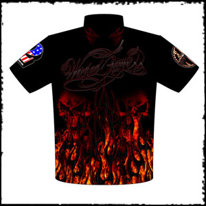 Official Wicked Grafixx Wicked Wear Dye Sublimation Crew Shirts Front View