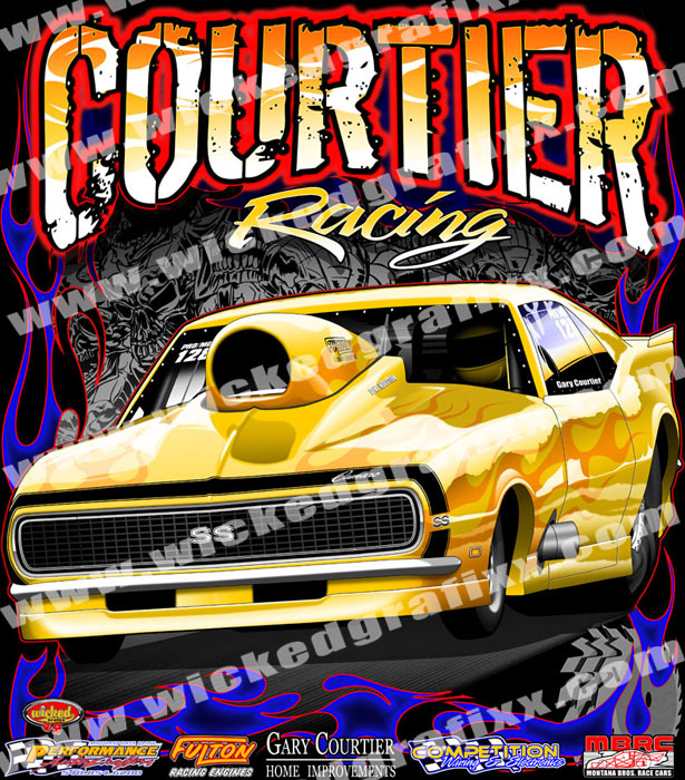 Wicked Grafixx | Single Car Drag Racing Competition T Shirt Designs